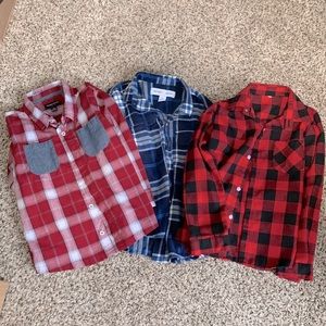 Bundle of (3) Flannel Shirts size 6 and 6/7